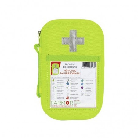 Trousse de secours jaune vehicule 2/4 personnes