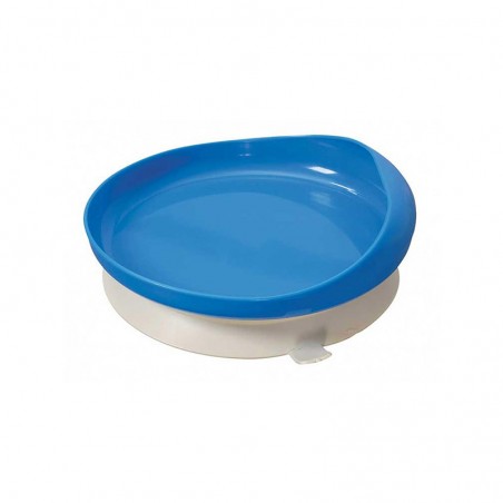 Assiette ventouse bleue